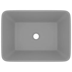 vidaXL Luxury Wash Basin Matt Light Grey 41x30x12 cm Ceramic 3
