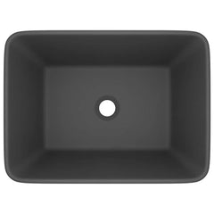 vidaXL Luxury Wash Basin Matt Dark Grey 41x30x12 cm Ceramic 3