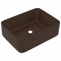 vidaXL Luxury Wash Basin Matt Dark Brown 41x30x12 cm Ceramic 2