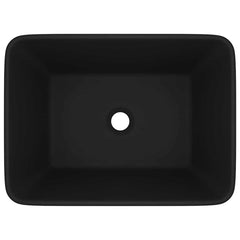 vidaXL Luxury Wash Basin Matt Black 41x30x12 cm Ceramic 3