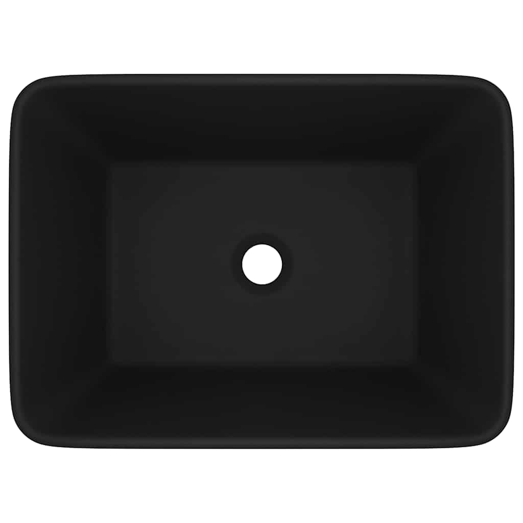 vidaXL Luxury Wash Basin Matt Black 41x30x12 cm Ceramic 3