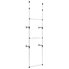 vidaXL Telescopic Wardrobe System | Silver and Black | Aluminium, Plastic 2