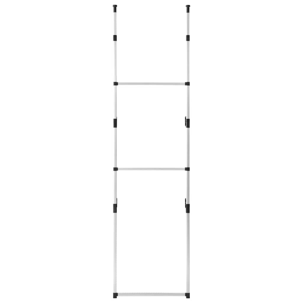 vidaXL Telescopic Wardrobe System | Silver and Black | Aluminium, Plastic 5