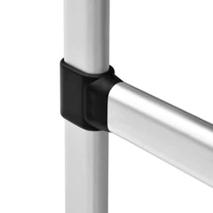 vidaXL Telescopic Wardrobe System | Silver and Black | Aluminium, Plastic 6