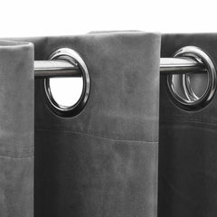 Blackout Curtains with Rings 2 pcs Grey 37"x95" Velvet