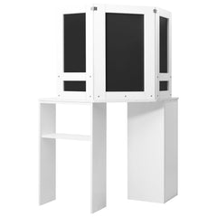 vidaXL Corner Dressing Table Cosmetic Table Make-up Table White 6