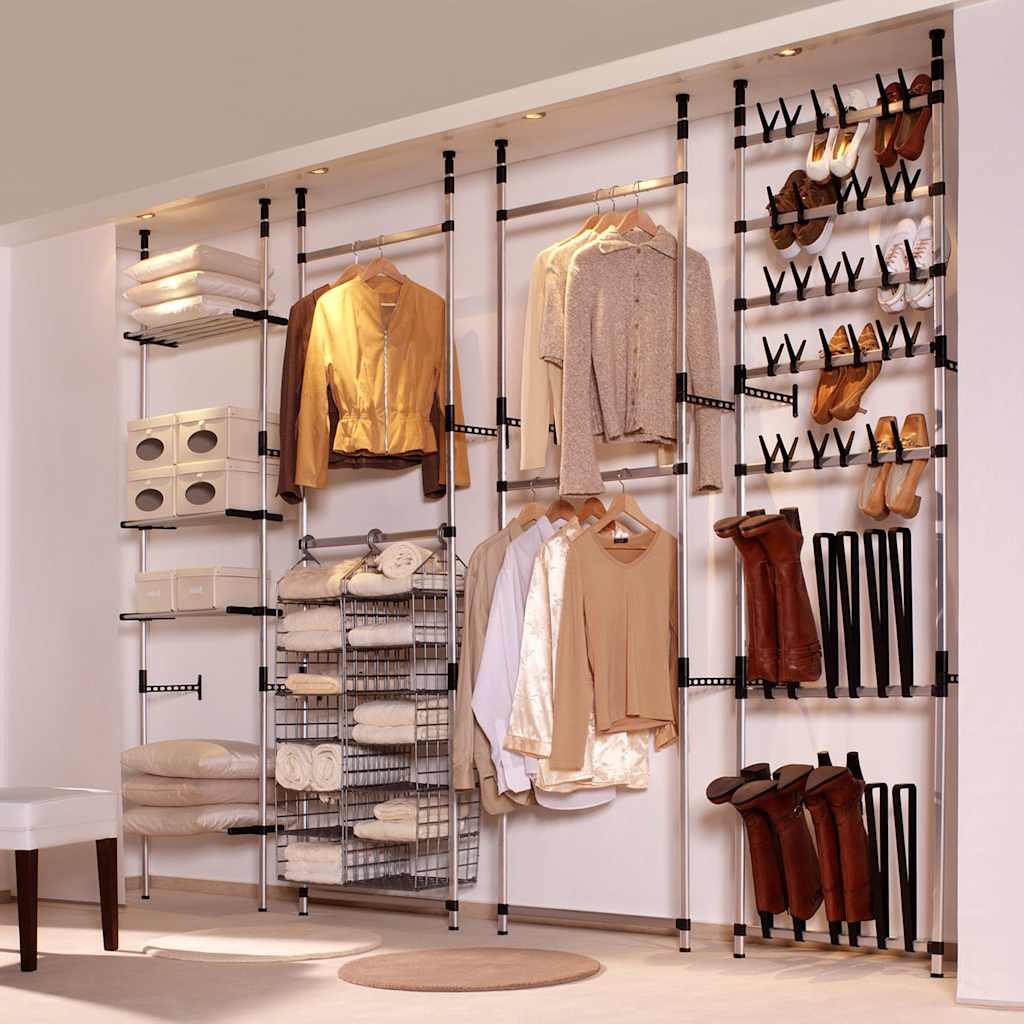 vidaXL Shoe Rack | Silver and black | Aluminium, Plastic | Adjustable 3