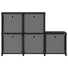 vidaXL Display Shelf | Black and grey | 100% polyester fabric, Steel | Medium 2