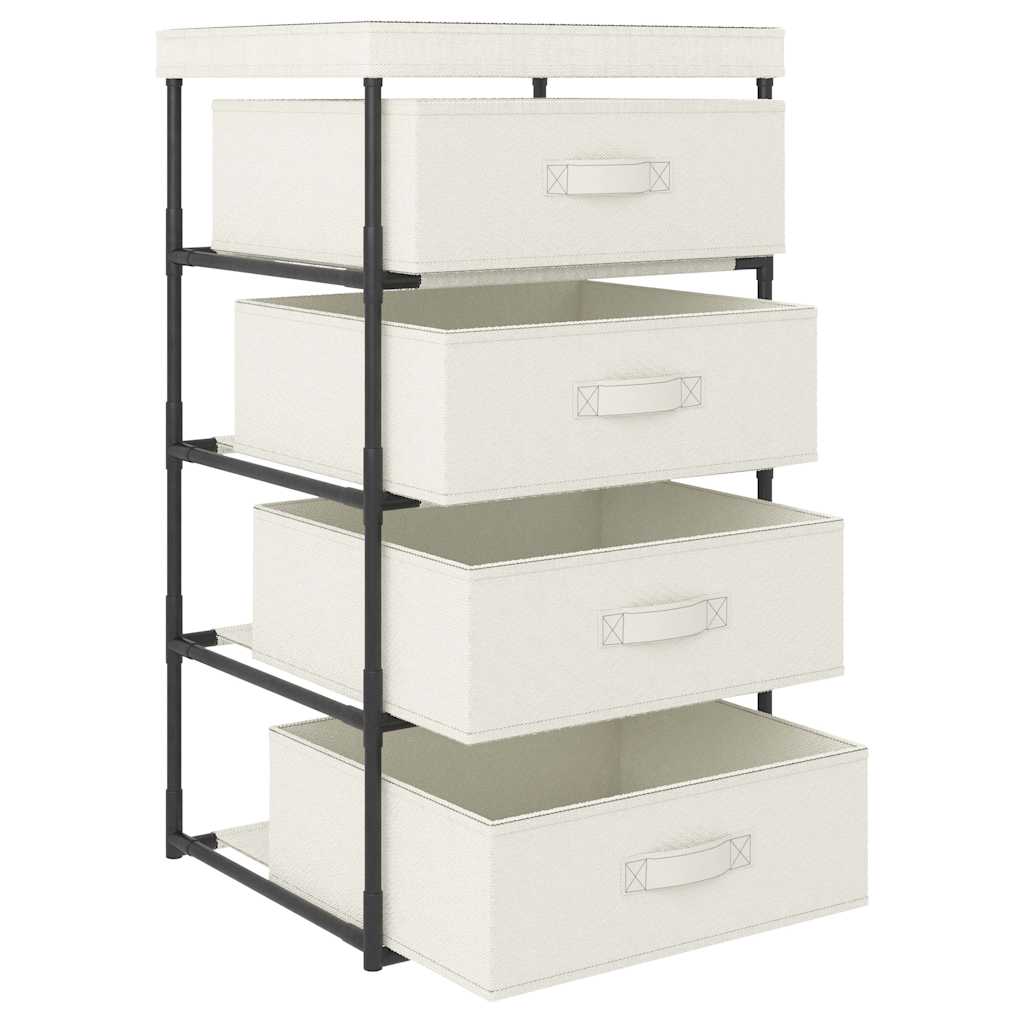 vidaXL Storage Rack | Cream | Steel, Fabric (100% Polyester) | Lightweight 3