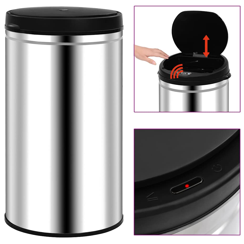 Automatic Sensor Dustbin Stainless Steel Silver 60 l