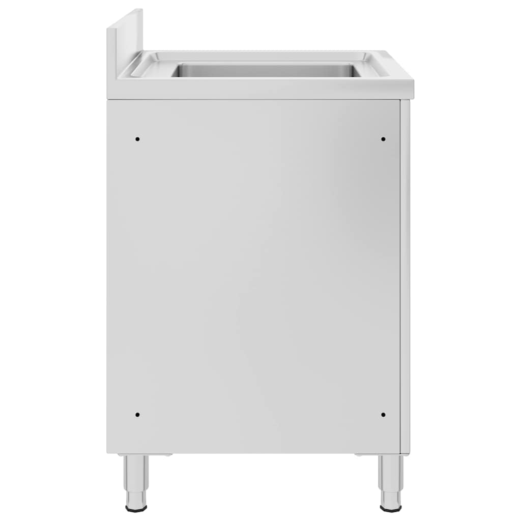 Commercial Kitchen Sink Cabinet 180x60x96 cm Stainless Steel 60 cm sink