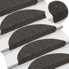 vidaXL Stair Mat | Set of 15 | Anthracite | Needle-Punched Fabric (100% PP) 5