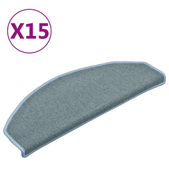vidaXL Stair mats 15 pcs 65 x 24 x 4 cm Non-Slip Sea Blue 2