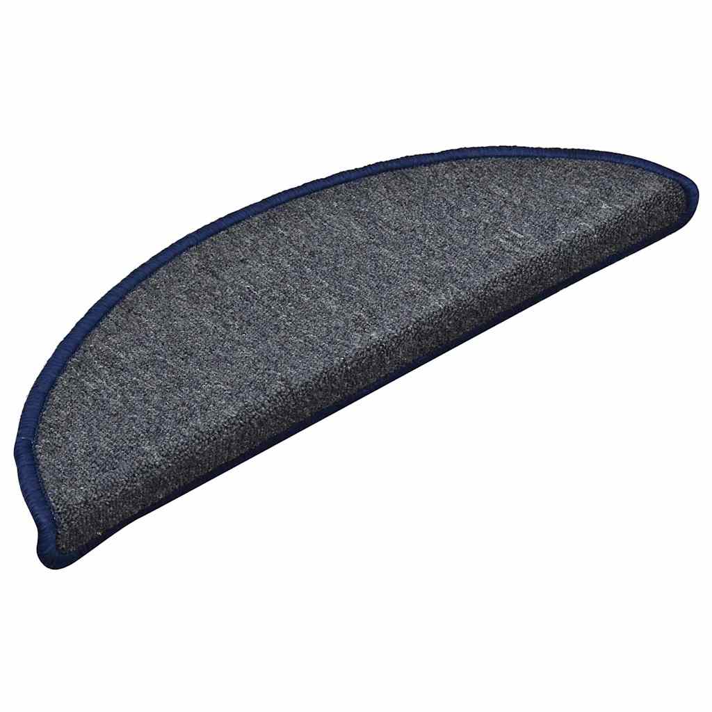 vidaXL Stair mats 15 pcs 56 x 17 x 3 cm Non-Slip Dark Grey and Blue 3