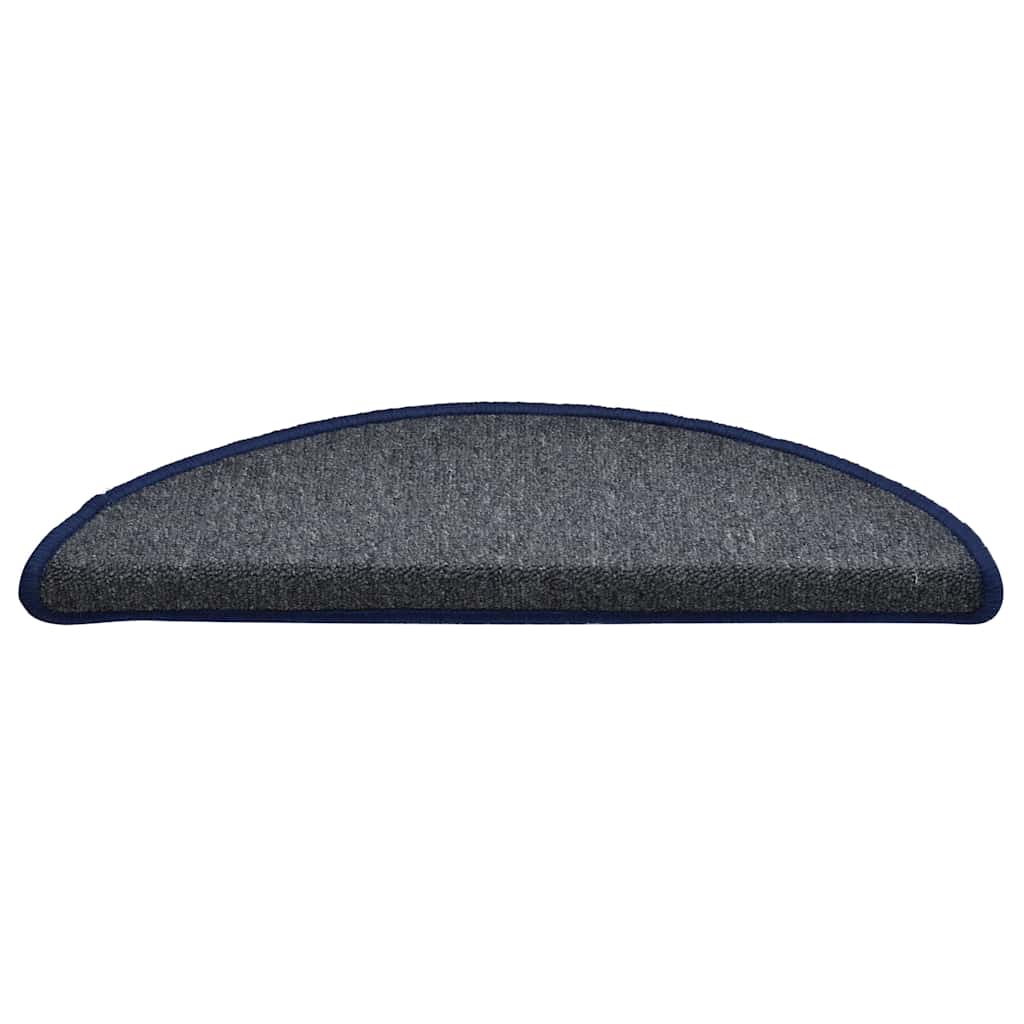 vidaXL Stair mats 15 pcs 56 x 17 x 3 cm Non-Slip Dark Grey and Blue 5