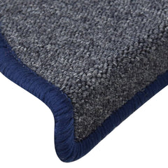 vidaXL Stair mats 15 pcs 56 x 17 x 3 cm Non-Slip Dark Grey and Blue 6
