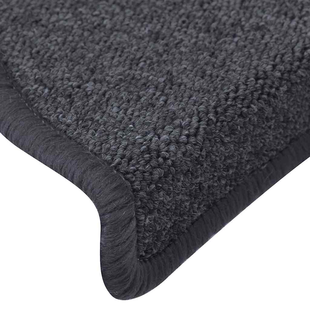 vidaXL Stair mats 15 pcs 65 x 24 x 4 cm Non-Slip Dark Grey and Blue 6