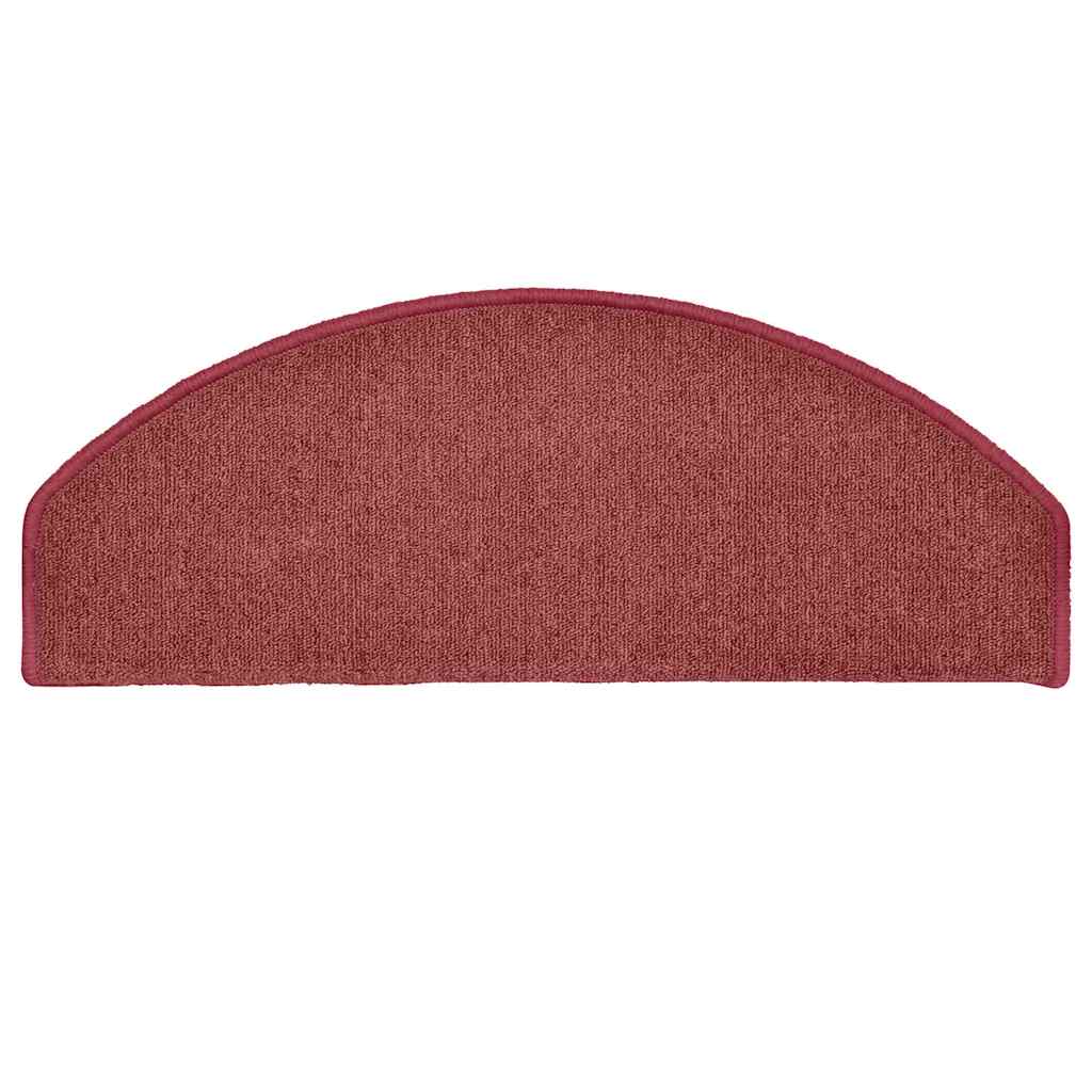 vidaXL Stair mats 15 pcs 65 x 24 x 4 cm Non-Slip Bordeaux Red 5