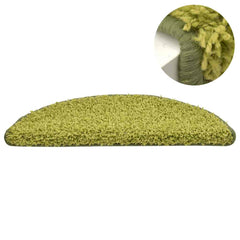 vidaXL Stair Mats 15 pcs 56x17x3 cm Green Half Round 4