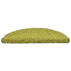 vidaXL Stair Mats 15 pcs 56x17x3 cm Green Half Round 5