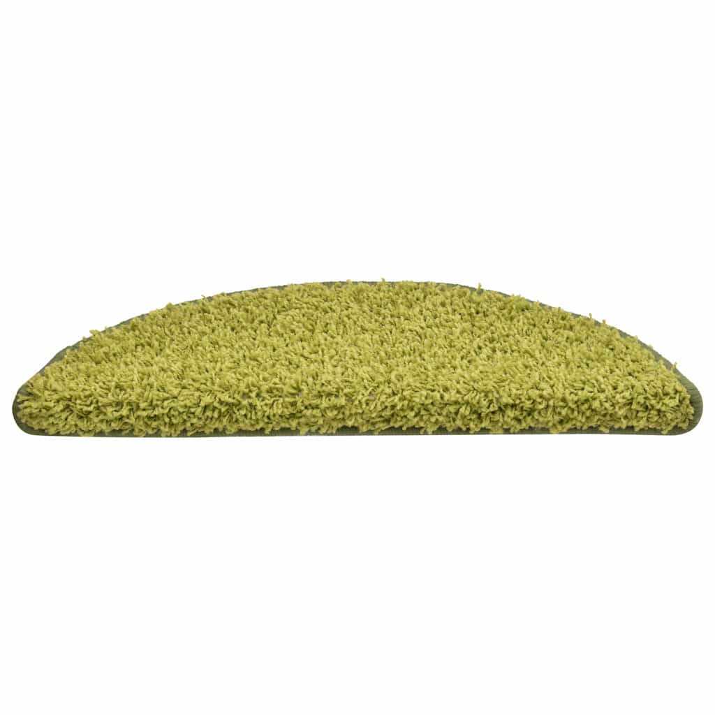 vidaXL Stair Mats 15 pcs 56x17x3 cm Green Half Round 5