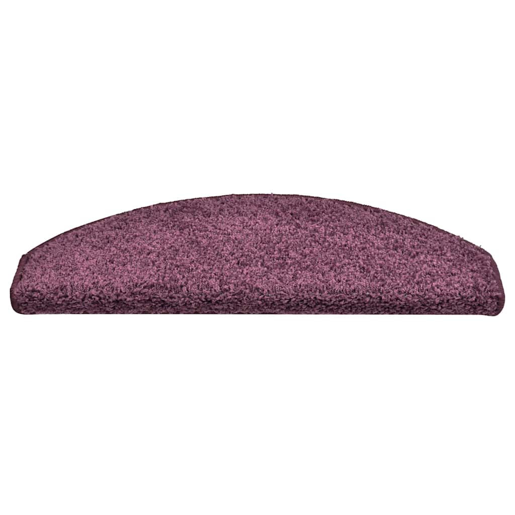 vidaXL Stair Mats 15 pcs 65x21x4 cm Dark Purple Half Round Large 4