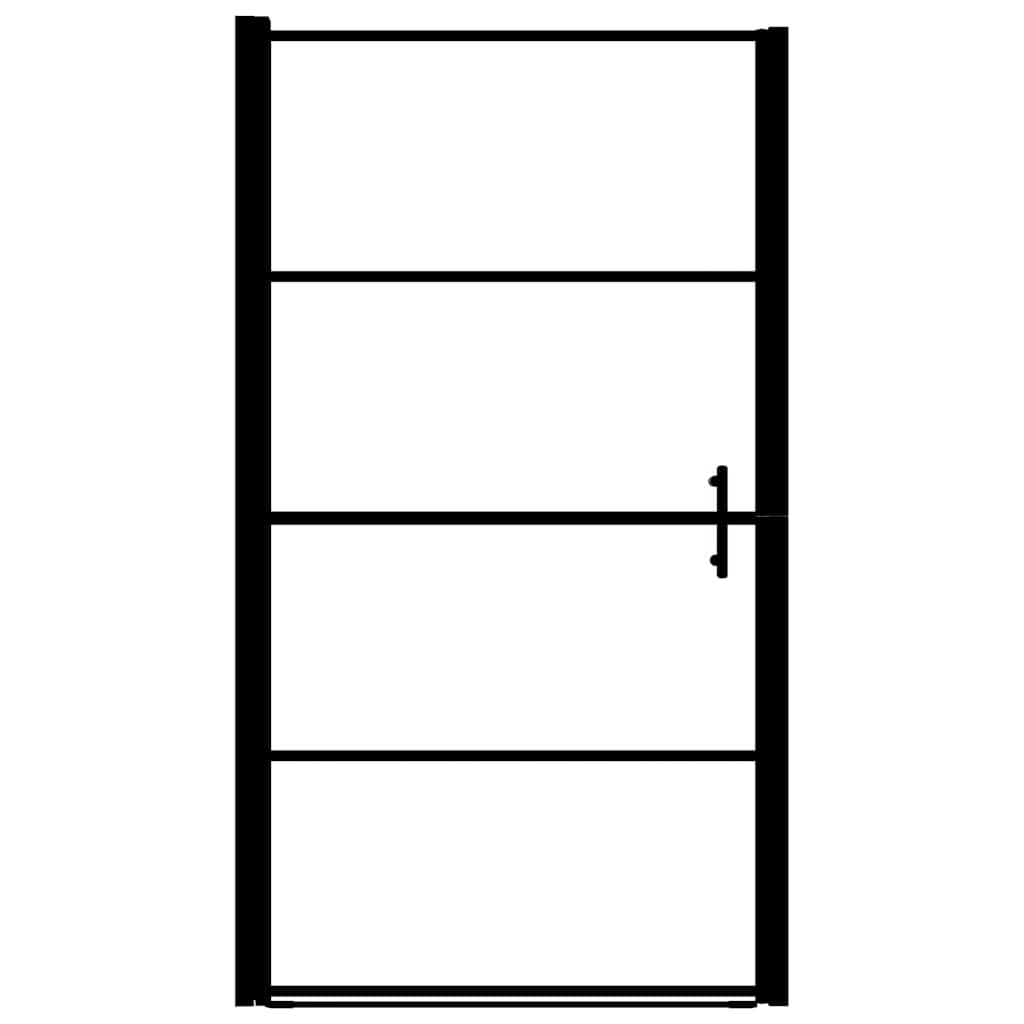 Shower Door Frost Tempered Glass Black 81 cm 195 cm