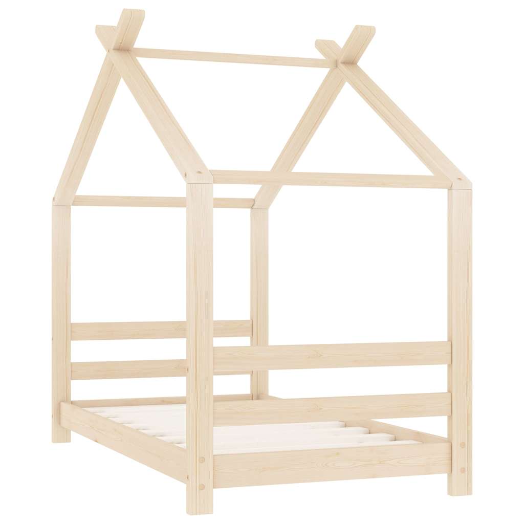 vidaXL Kids Bed Frame | Natural Wood | Solid Pine Wood, Plywood | 70x140 cm 2