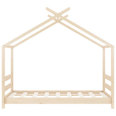 vidaXL Kids Bed Frame | Natural Wood | Solid Pine Wood, Plywood | 70x140 cm 4