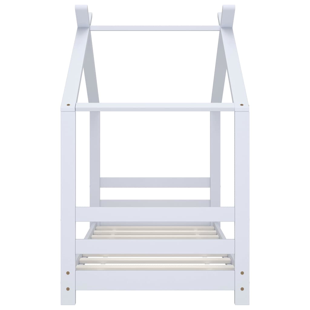 vidaXL Kids Bed Frame | White | Solid pine wood, plywood | Toddler | Durable 3