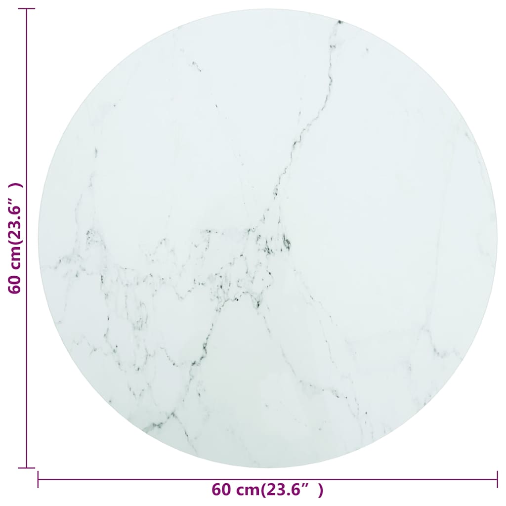 vidaXL Table Top | White | Tempered Glass | Small | Pattern | Table Top 4