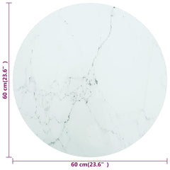 vidaXL Table Top | White | Tempered Glass | Small | Pattern | Table Top 4