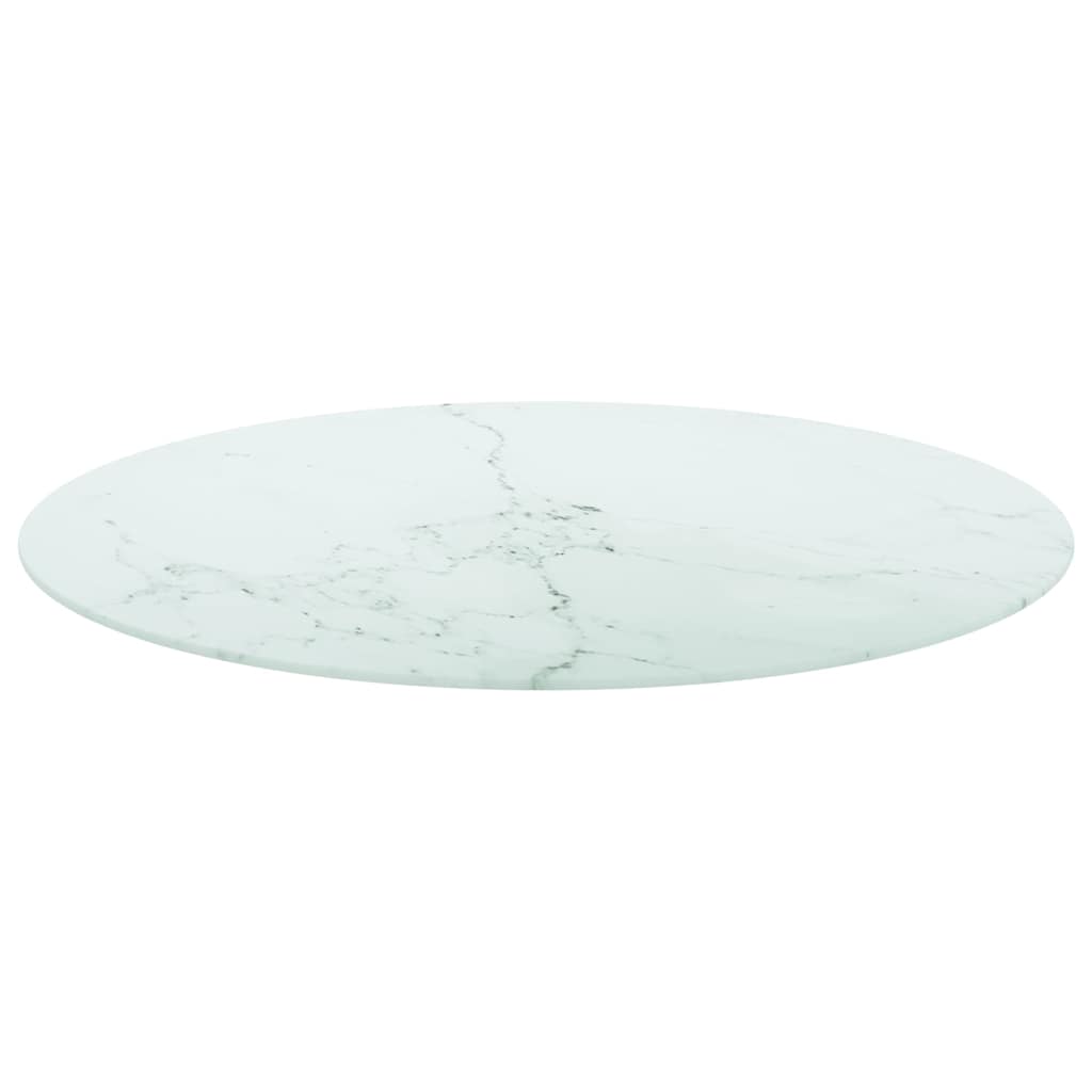 vidaXL Table Top | White | Tempered glass | 80 cm diameter | Durable 2