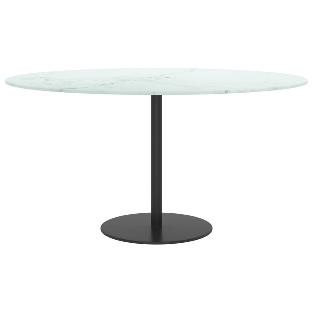 vidaXL Table Top | White | Tempered glass | 80 cm diameter | Durable 3
