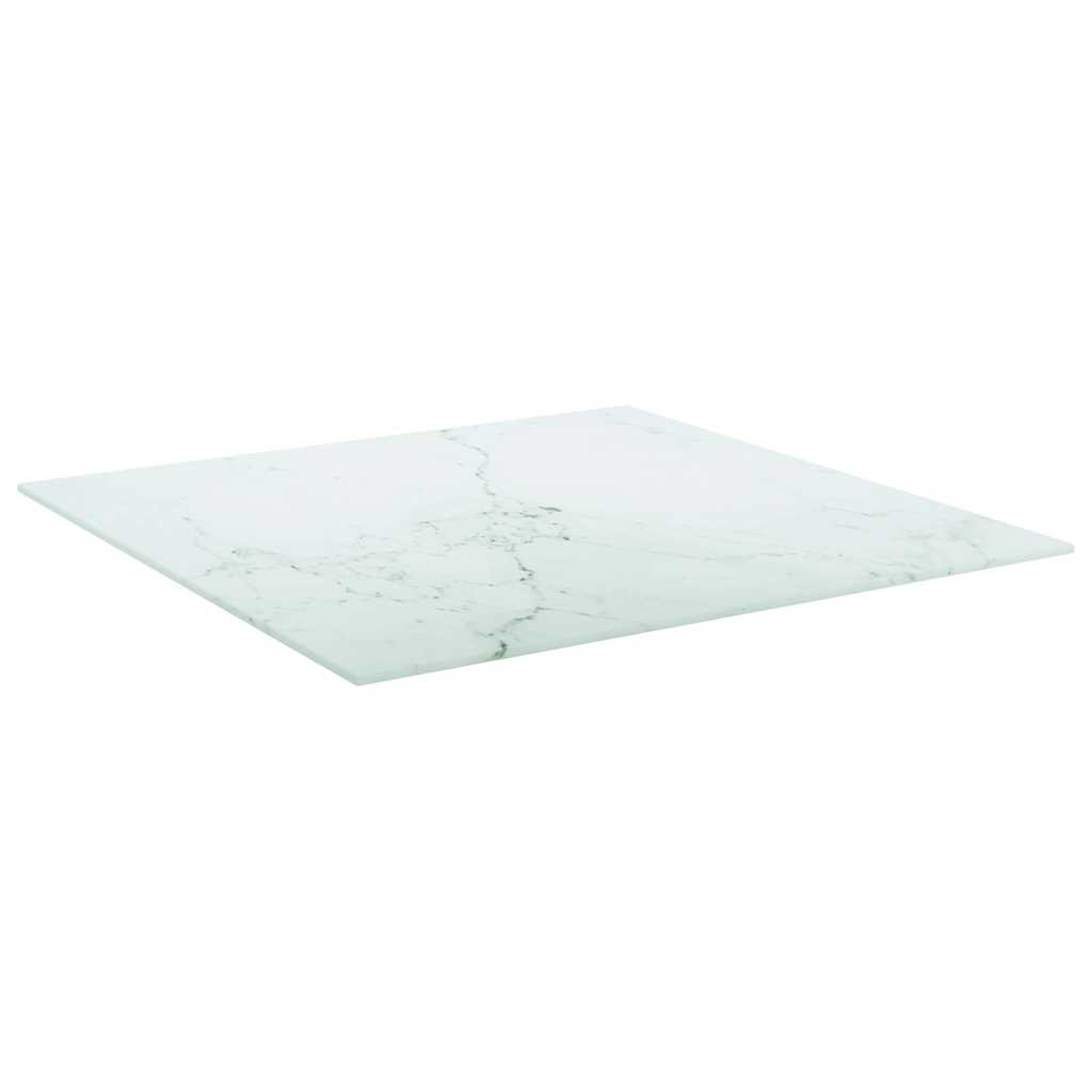 vidaXL Table Top | White | Tempered Glass | Pattern | Table Top | Square 2