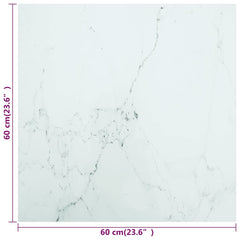 vidaXL Table Top | White | Tempered Glass | Pattern | Table Top | Square 5