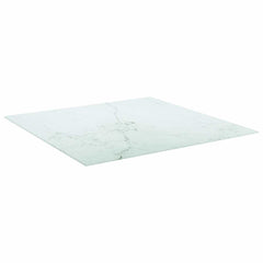 vidaXL Table Top | White with marble design | Tempered Glass | 80cm x 80cm 2