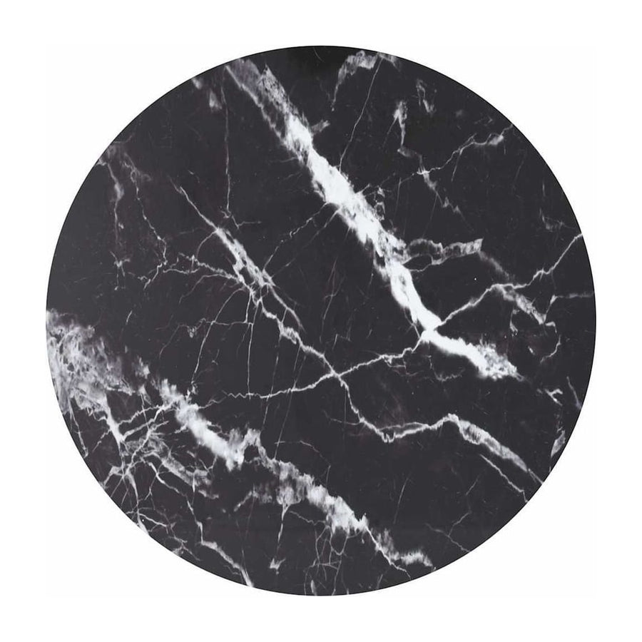 Table Top Black Tempered Glass with Marble Design