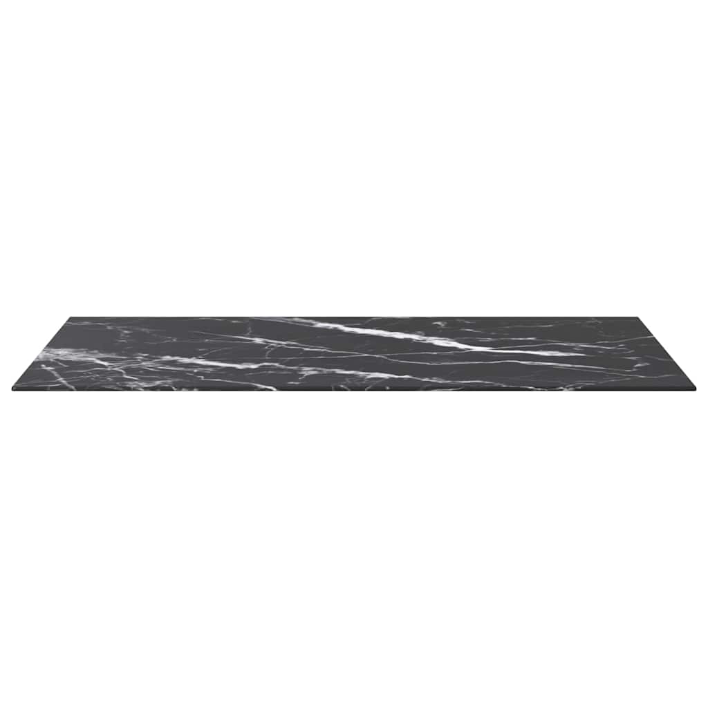 vidaXL Table Top Black 100x50 cm 6mm Tempered Glass with Marble Design 3