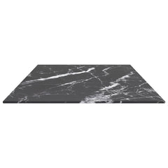 vidaXL Table Top Black 100x50 cm 6mm Tempered Glass with Marble Design 4