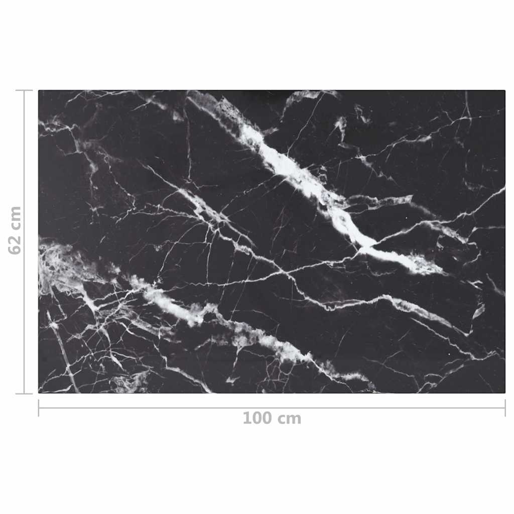 vidaXL Table Top | Black with marble pattern | Tempered Glass | Standard 6