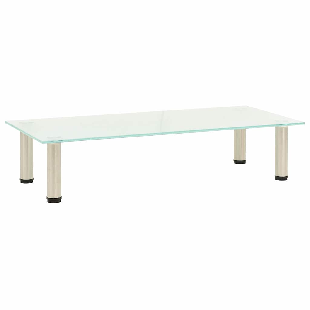 vidaXL TV Stand | Transparent | Tempered glass, Stainless steel | Medium 1