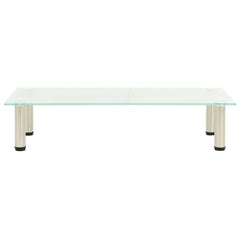 vidaXL TV Stand | Transparent | Tempered glass, Stainless steel | Medium 2