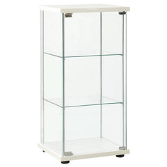 Storage Cabinet Tempered Glass in White