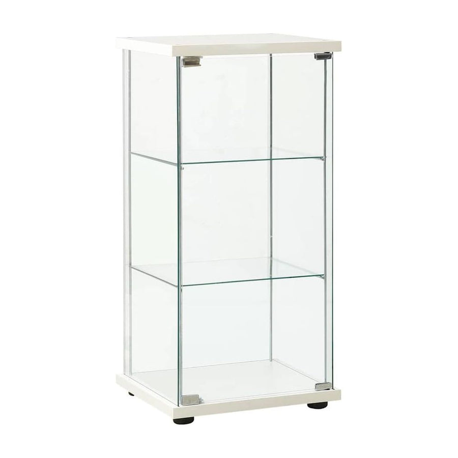 Storage Cabinet Tempered Glass White