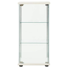 Storage Cabinet Tempered Glass White, image 2