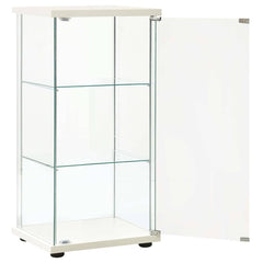 Storage Cabinet Tempered Glass White, image 3