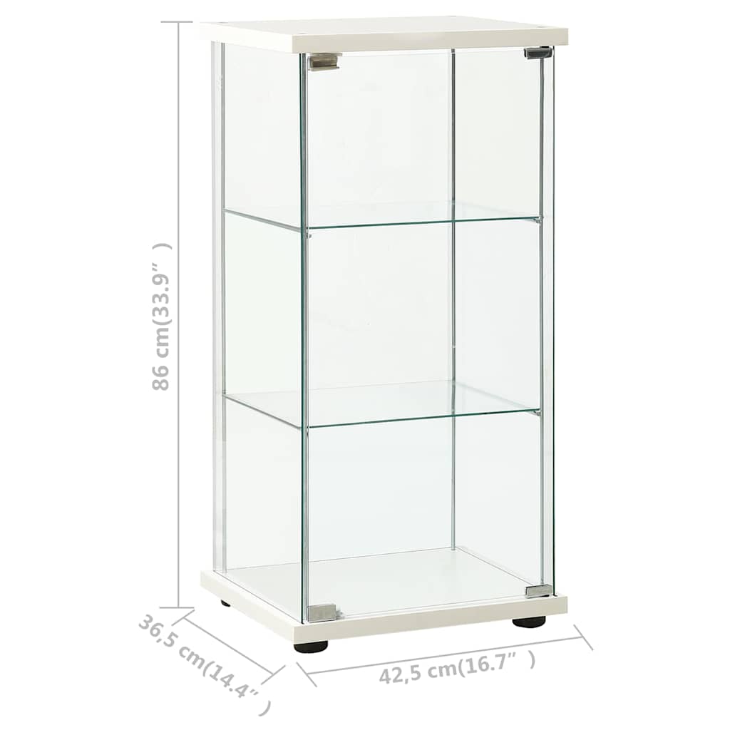 Storage Cabinet Tempered Glass White, image 5