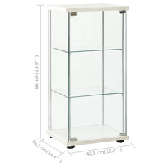 Storage Cabinet Tempered Glass White, image 5