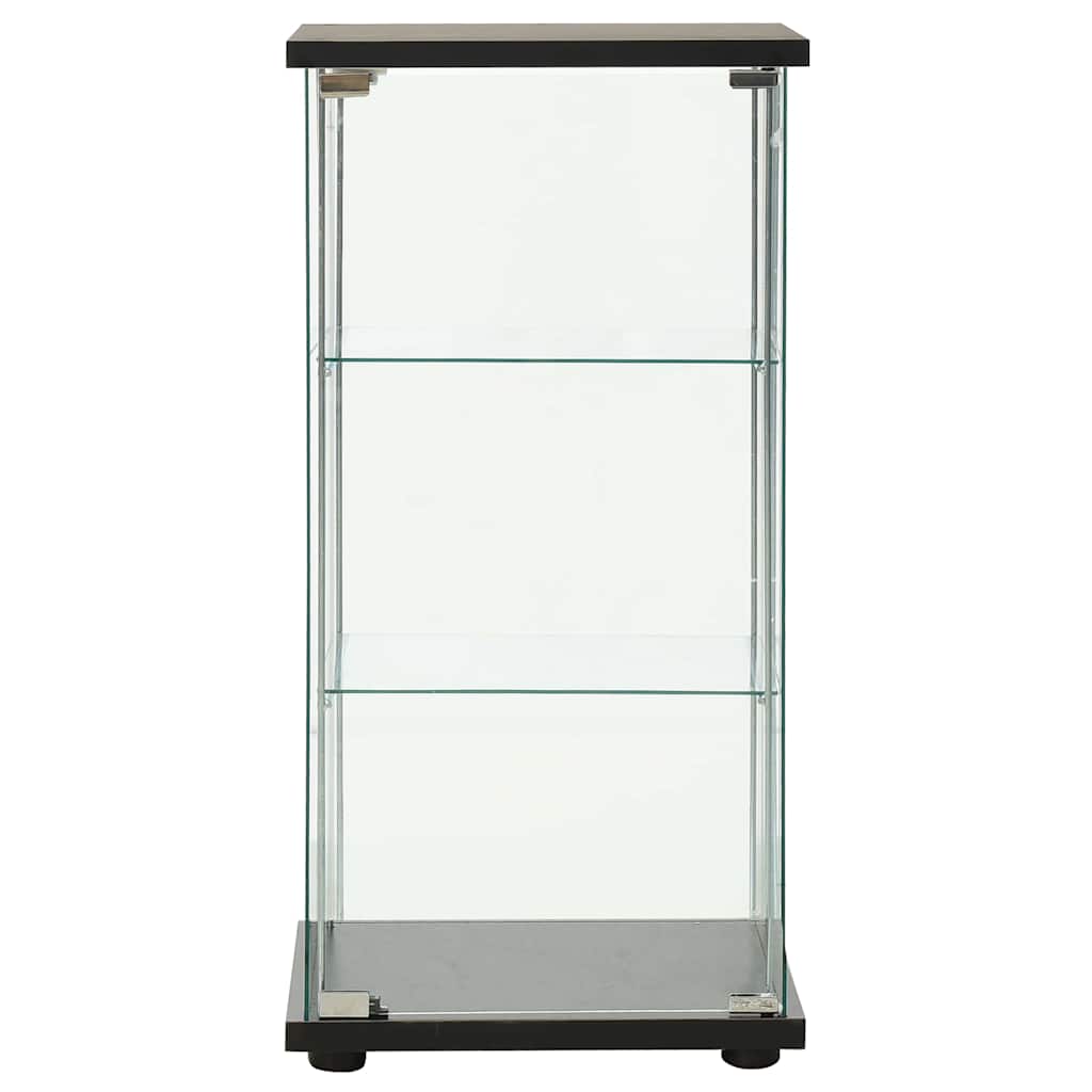 Storage Cabinet Tempered Glass Black, image 2
